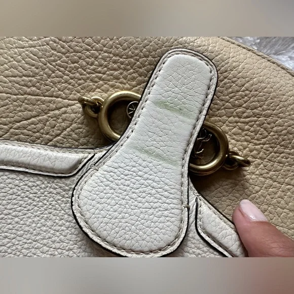 Coach Jade Saddle Bag In Colorblock. Cream Crossbody Bag with Gold Hardware - Picture 13 of 13